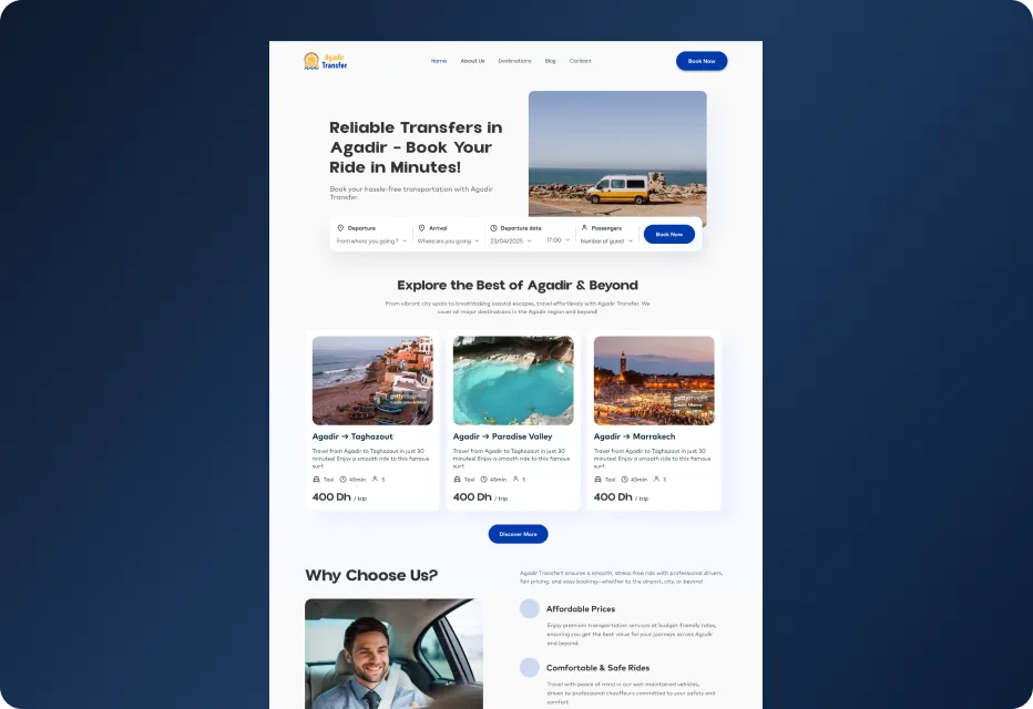 Agadir Transfer website